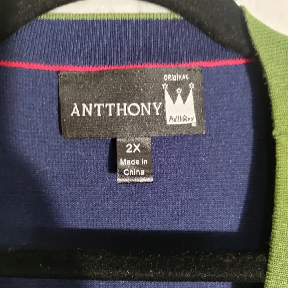 Antthony Blue And Green Longline‎ Cardigan Woman's Plus Size 2X